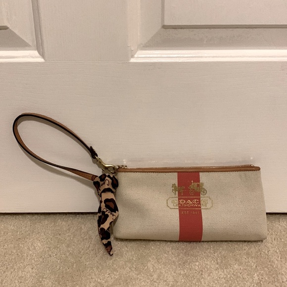 Vintage Coach Mini Bag in Cream and Red - Picture 1 of 13